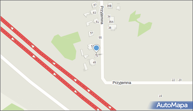 Częstochowa, Przyjemna, 51, mapa Częstochowy