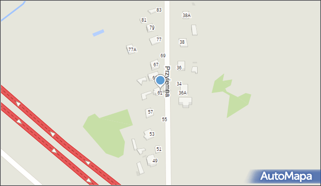 Częstochowa, Przyjemna, 61, mapa Częstochowy