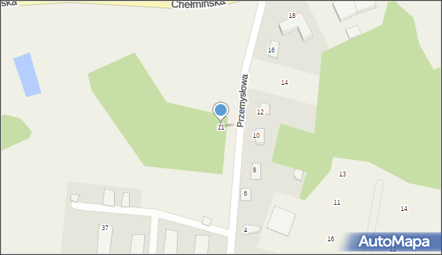 Dąbrowa Chełmińska, Przemysłowa, 11, mapa Dąbrowa Chełmińska