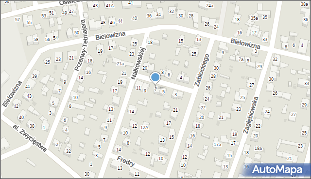 Dąbrowa Górnicza, Projektowana, 7, mapa Dąbrowa Górnicza