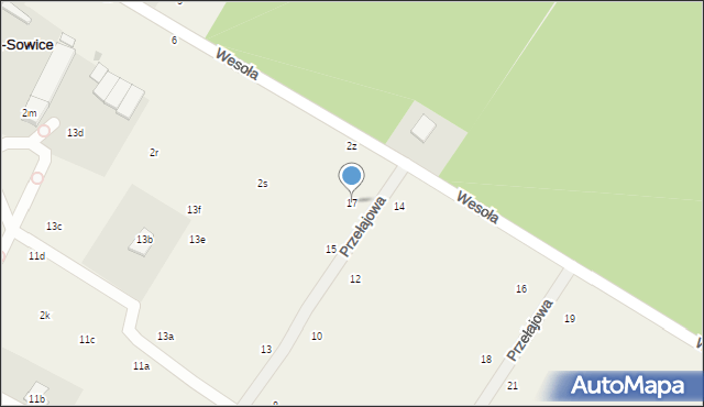 Dąbrówka-Sowice, Przełajowa, 17, mapa Dąbrówka-Sowice