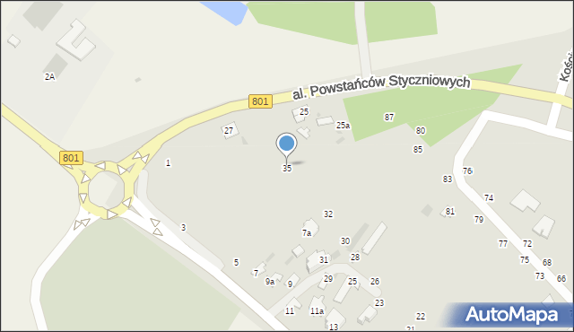 Dęblin, Przelotna, 35, mapa Dęblin