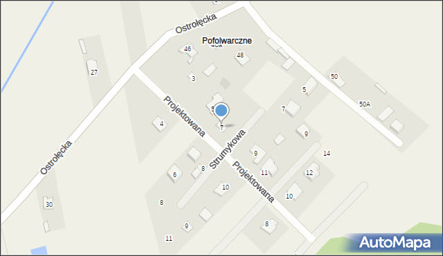 Długosiodło, Projektowana, 7, mapa Długosiodło