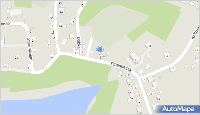 Dobczyce, Przedbronie, 5, mapa Dobczyce