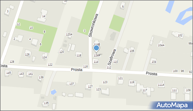 Dobrzyń, Prosta, 114A, mapa Dobrzyń