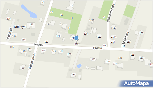 Dobrzyń, Prosta, 122, mapa Dobrzyń