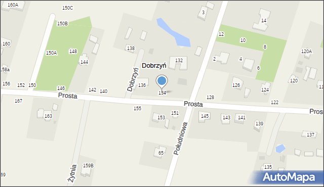 Dobrzyń, Prosta, 134, mapa Dobrzyń