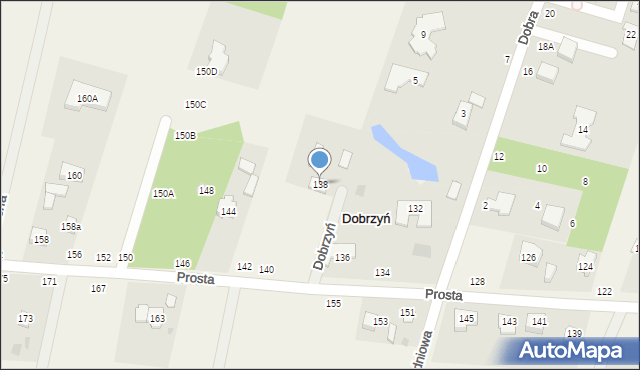 Dobrzyń, Prosta, 138, mapa Dobrzyń