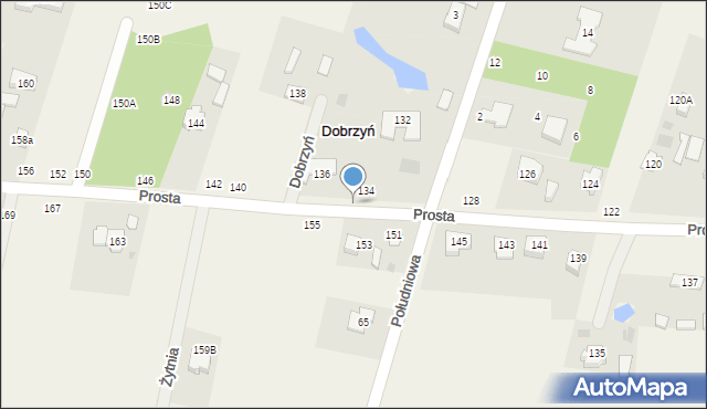 Dobrzyń, Prosta, 153, mapa Dobrzyń