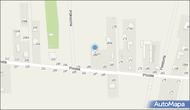 Dobrzyń, Prosta, 184, mapa Dobrzyń