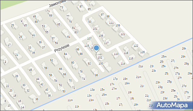 Domaszczyn, Przylesie, 104, mapa Domaszczyn