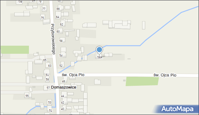 Domaszowice, Przyborowskiego Walerego, 54A, mapa Domaszowice