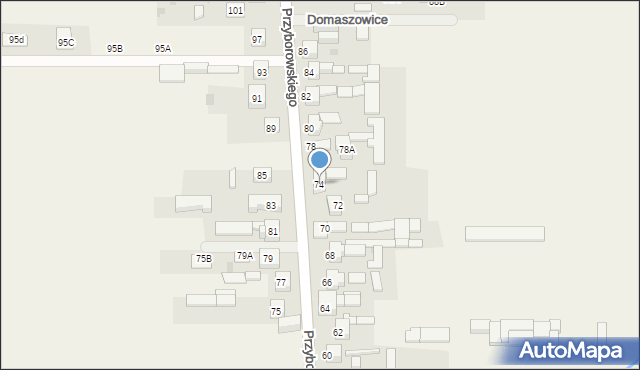 Domaszowice, Przyborowskiego Walerego, 74, mapa Domaszowice