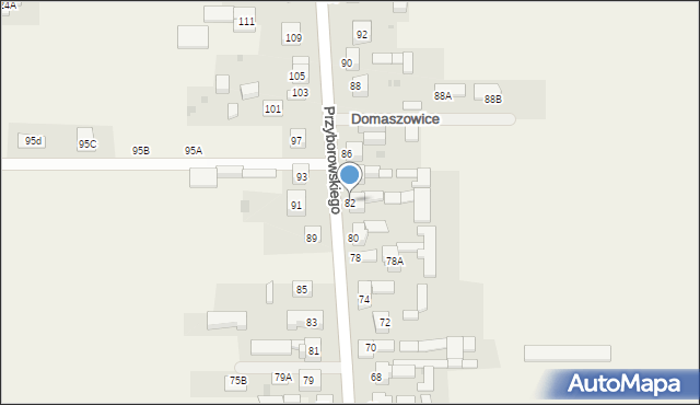 Domaszowice, Przyborowskiego Walerego, 82, mapa Domaszowice