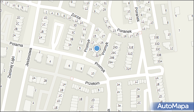 Dopiewiec, Promyk, 21, mapa Dopiewiec