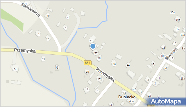 Dubiecko, Przemyska, 50A, mapa Dubiecko
