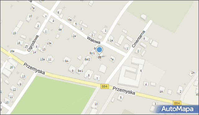 Dubiecko, Przemyska, 8B, mapa Dubiecko