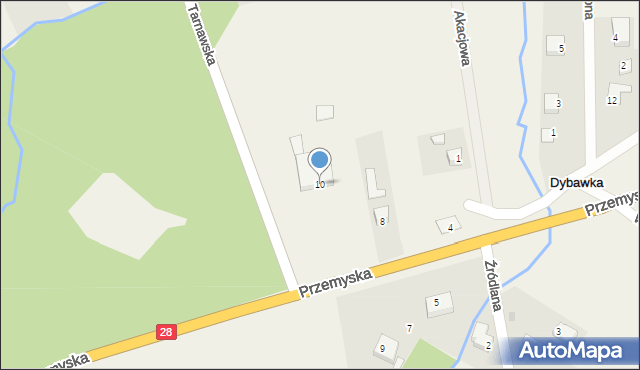 Dybawka, Przemyska, 10, mapa Dybawka