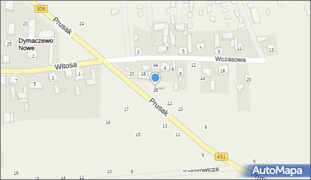 Dymaczewo Nowe, Prusak Bolesławy, 16, mapa Dymaczewo Nowe