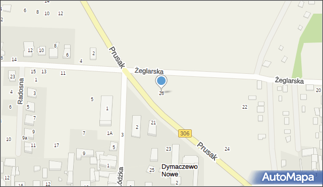 Dymaczewo Nowe, Prusak Bolesławy, 26, mapa Dymaczewo Nowe