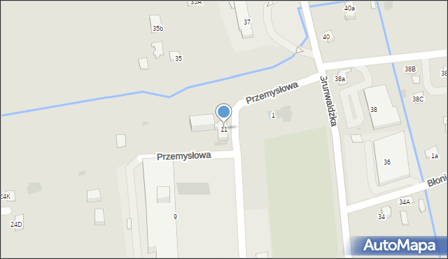 Dynów, Przemysłowa, 11, mapa Dynów