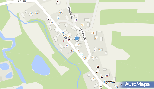 Dyszów, Prusa Bolesława, 17A, mapa Dyszów