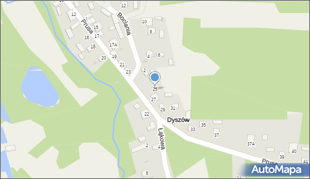 Dyszów, Prusa Bolesława, 25, mapa Dyszów