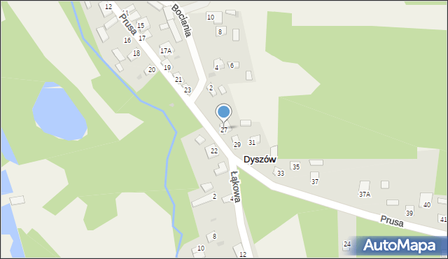 Dyszów, Prusa Bolesława, 27, mapa Dyszów