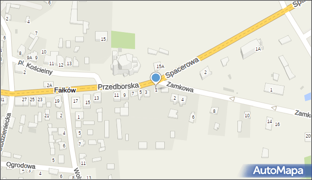 Fałków, Przedborska, 1, mapa Fałków