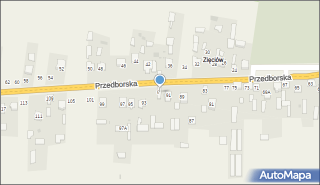 Fałków, Przedborska, 91a, mapa Fałków