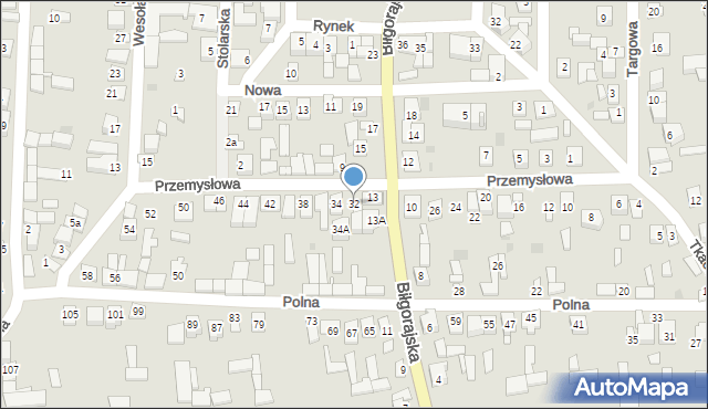 Frampol, Przemysłowa, 32, mapa Frampol