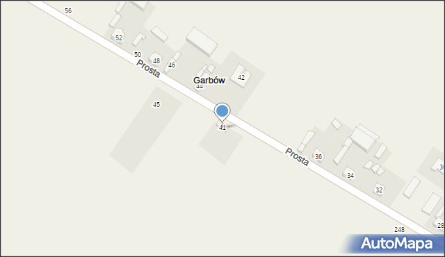 Garbów, Prosta, 41, mapa Garbów