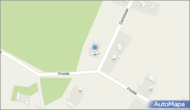 Garbów, Prosta, 66, mapa Garbów