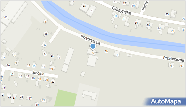 Gdańsk, Przybrzeżna, 5, mapa Gdańska