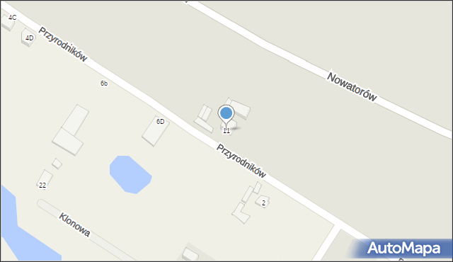 Gdańsk, Przyrodników, 11, mapa Gdańska