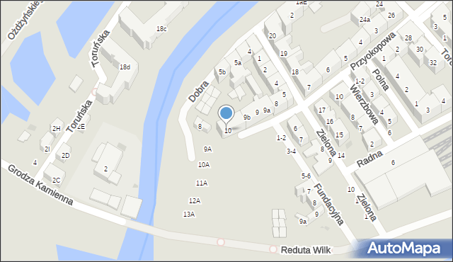 Gdańsk, Przyokopowa, 10b, mapa Gdańska