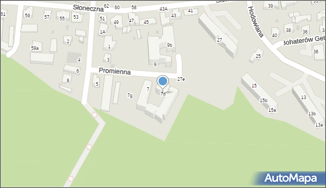 Gdynia, Promienna, 7d, mapa Gdyni