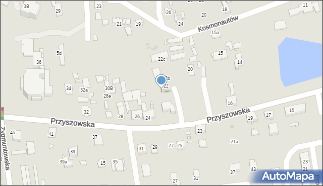 Gliwice, Przyszowska, 22A, mapa Gliwic