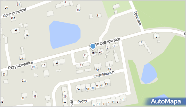 Gliwice, Przyszowska, 9B, mapa Gliwic