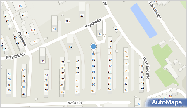 Gliwice, Przyszłości, 80, mapa Gliwic