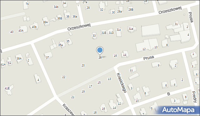 Gniezno, Prusa Bolesława, 18, mapa Gniezna