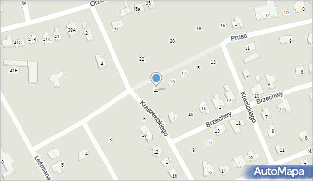 Gniezno, Prusa Bolesława, 21, mapa Gniezna