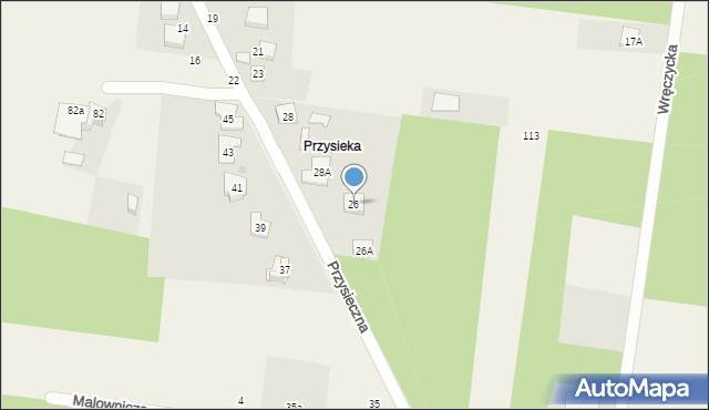 Gorzelnia, Przysieczna, 26, mapa Gorzelnia