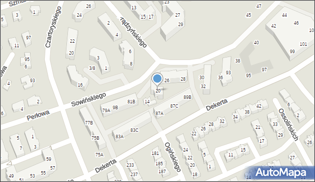 Gorzów Wielkopolski, Prądzyńskiego Ignacego, gen., 20, mapa Gorzów Wielkopolski