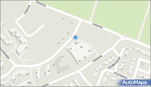 Gorzów Wielkopolski, Prądzyńskiego Ignacego, gen., 44, mapa Gorzów Wielkopolski