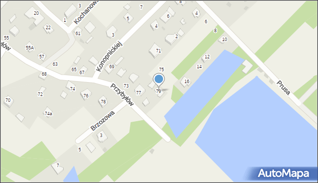 Gorzyce, Przybyłów, 79, mapa Gorzyce