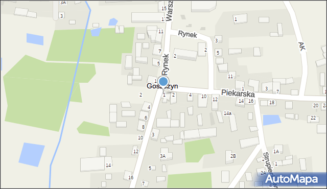 Goszczyn, Przybyszewska, 1, mapa Goszczyn