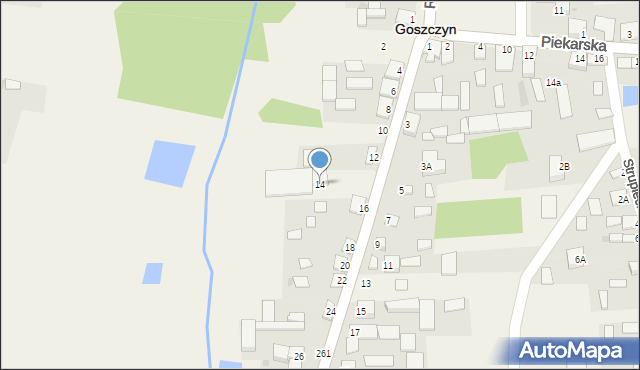 Goszczyn, Przybyszewska, 14, mapa Goszczyn