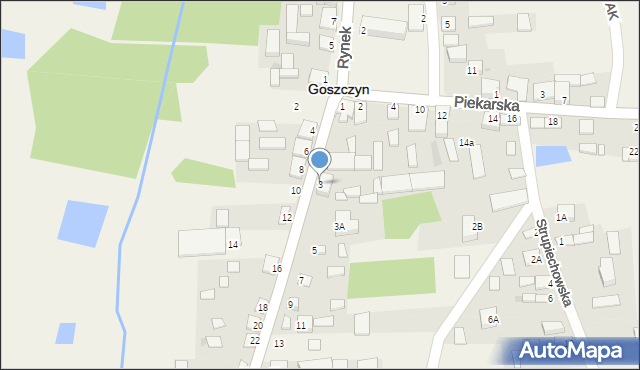 Goszczyn, Przybyszewska, 3, mapa Goszczyn