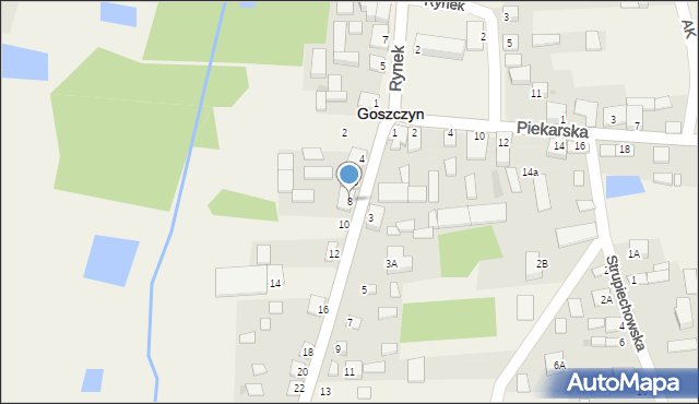 Goszczyn, Przybyszewska, 8, mapa Goszczyn